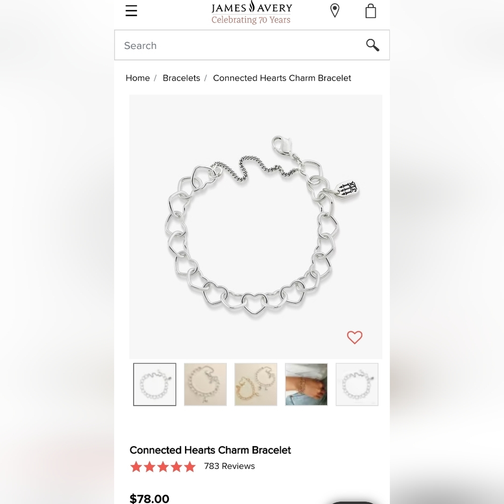 James Avery Heart Bracelet